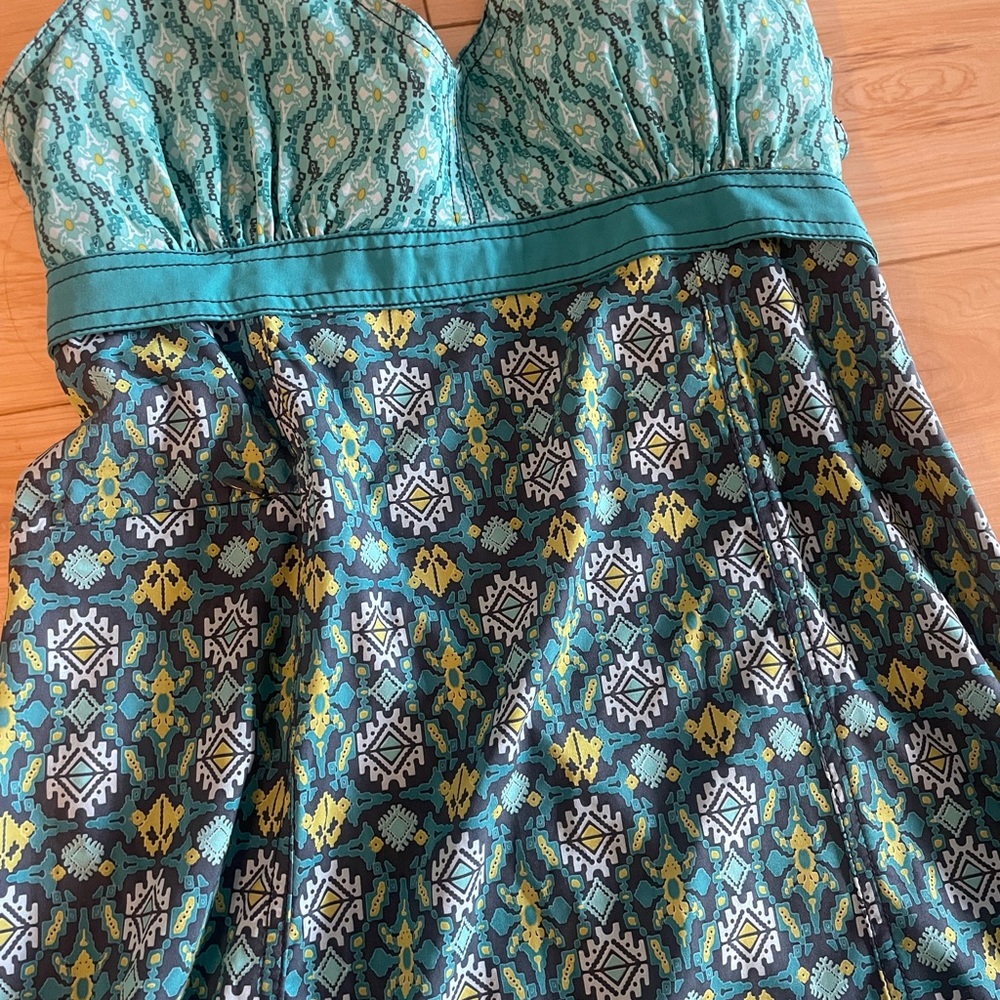 Athleta Blue and Yellow Patterned Maxi Dress - Picture 2 of 4